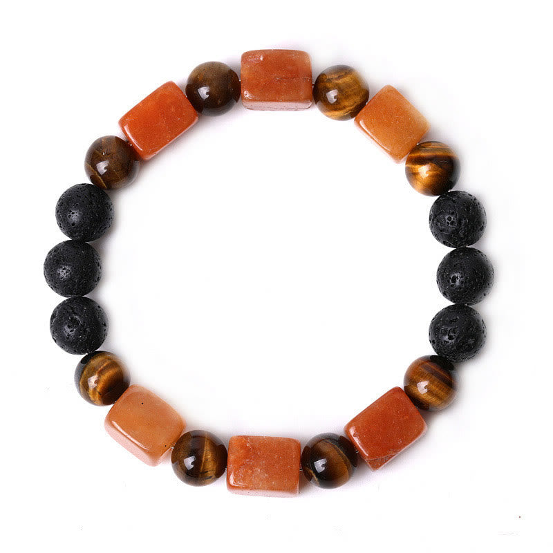 Buddha Stones Various Crystals Cube Amethyst Lava Rock Support Bracelet - image 59