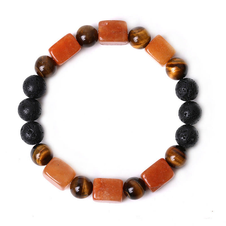 Buddha Stones Various Crystals Cube Amethyst Lava Rock Support Bracelet - image 59