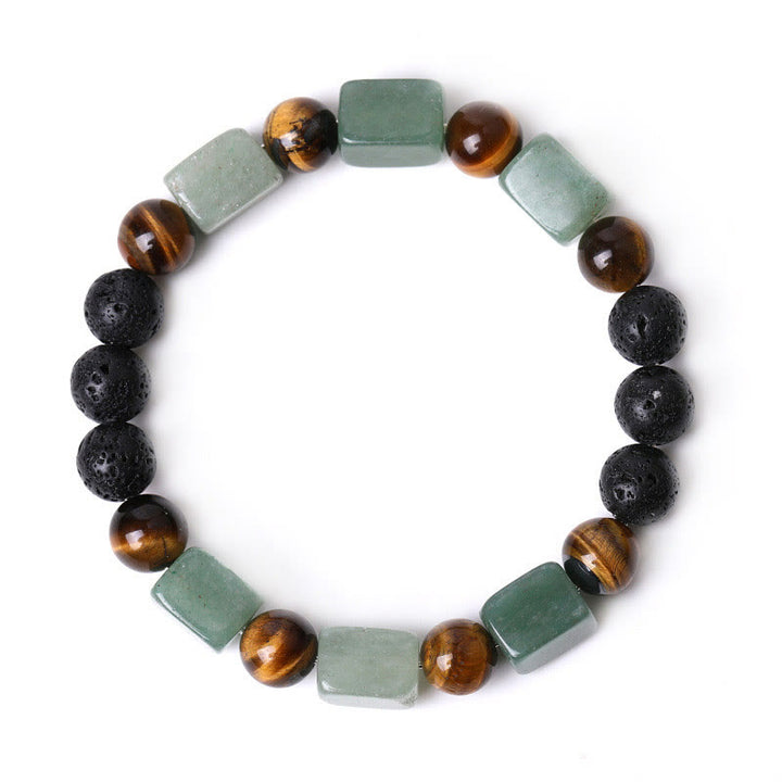 Buddha Stones Various Crystals Cube Amethyst Lava Rock Support Bracelet - image 27