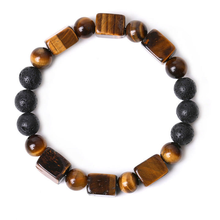 Buddha Stones Various Crystals Cube Amethyst Lava Rock Support Bracelet - image 18