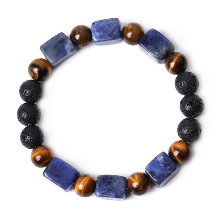 Buddha Stones Various Crystals Cube Amethyst Lava Rock Support Bracelet - image 48