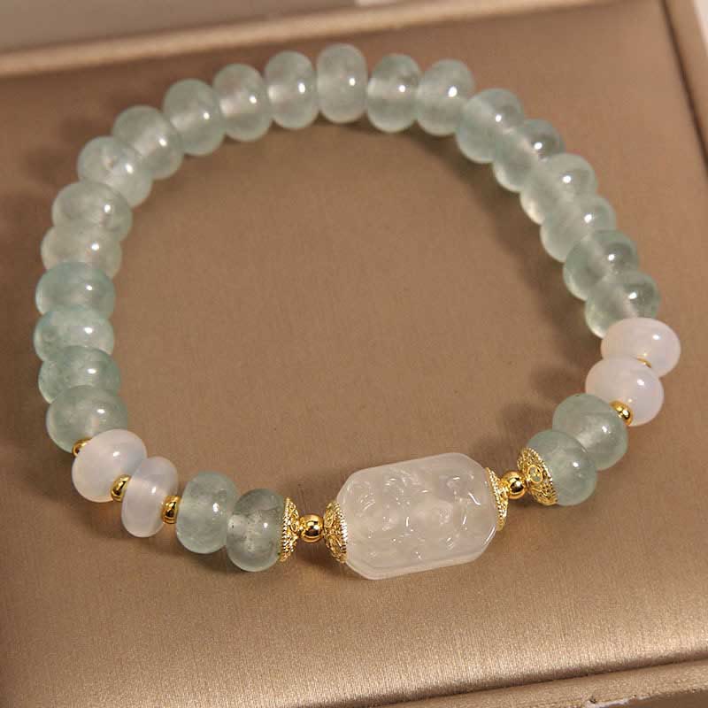 Buddha Stones Aquamarine Jade Abacus Beads Serenity Bracelet - image 8