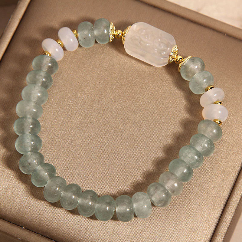 Buddha Stones Aquamarine Jade Abacus Beads Serenity Bracelet - image 1