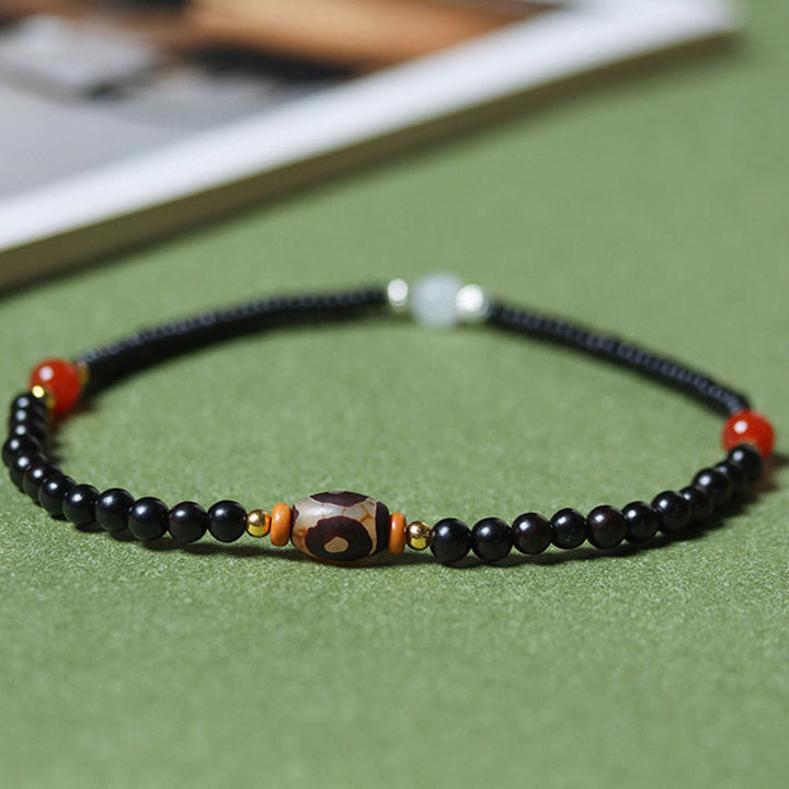 Buddha Stones Ebony Sandalwood Green Sandalwood Dzi Bead Balance Calm Double Wrap Bracelet - image 9