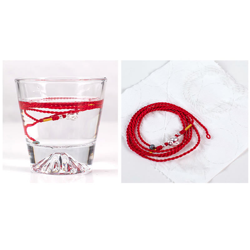 Buddha Stones Natural Cinnabar Peace Buckle Blessing Red String Belly Chain - image 16