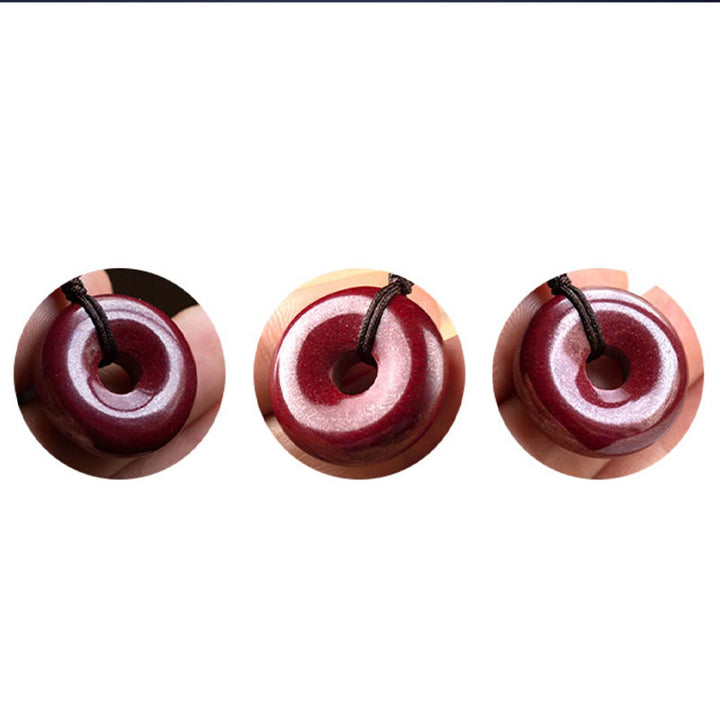 Buddha Stones Natural Cinnabar Peace Buckle Blessing Red String Belly Chain - image 15