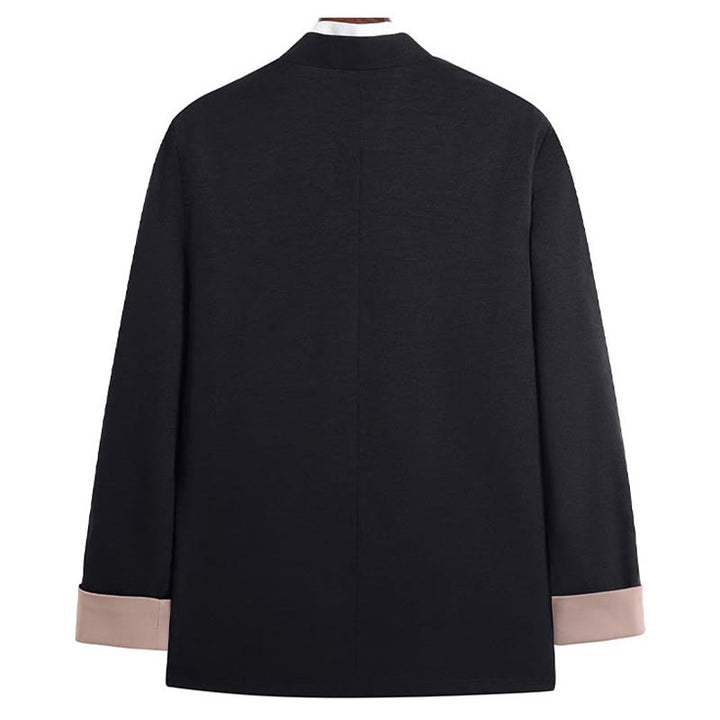 Buddha Stones Dragon Embroidery Frog-button Polyester Men's Jacket Shirt Clothing With Pockets - image 2