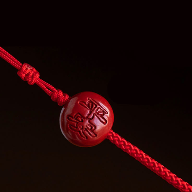 Buddha Stones Natural Cinnabar Chinese Zodiac Gourd Calm Blessing Red String Belly Chain - image 11