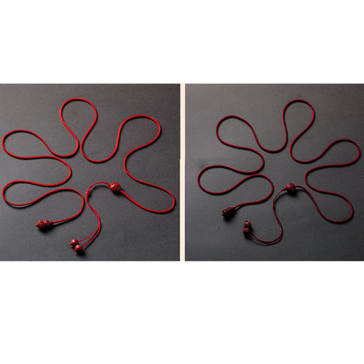 Buddha Stones Natural Cinnabar Chinese Zodiac Gourd Calm Blessing Red String Belly Chain - image 17