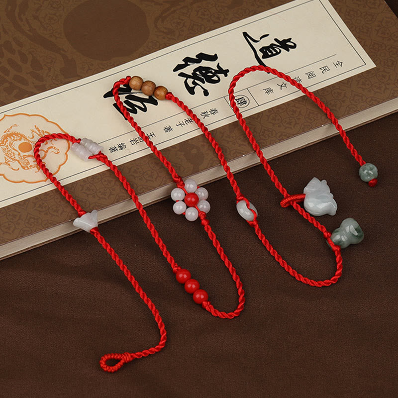 Buddha Stones Chinese Zodiac Peach Wood Blessing Red String Belly Chain - image 3