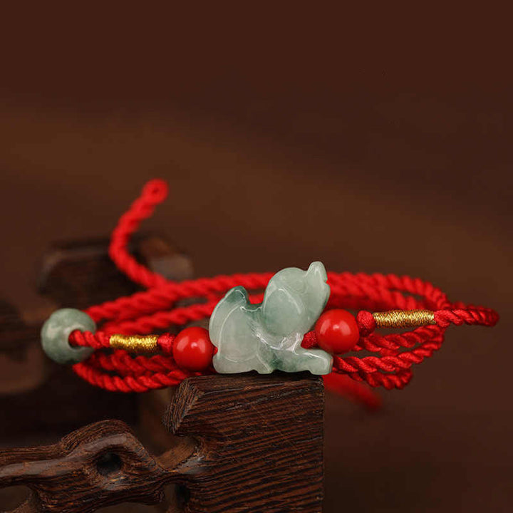 Buddha Stones Jade Peace Buckle Blessing Red String Belly Chain - image 9