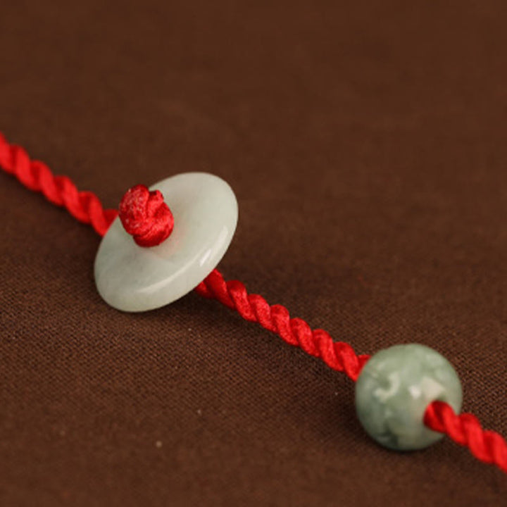 Buddha Stones Jade Peace Buckle Blessing Red String Belly Chain - image 13