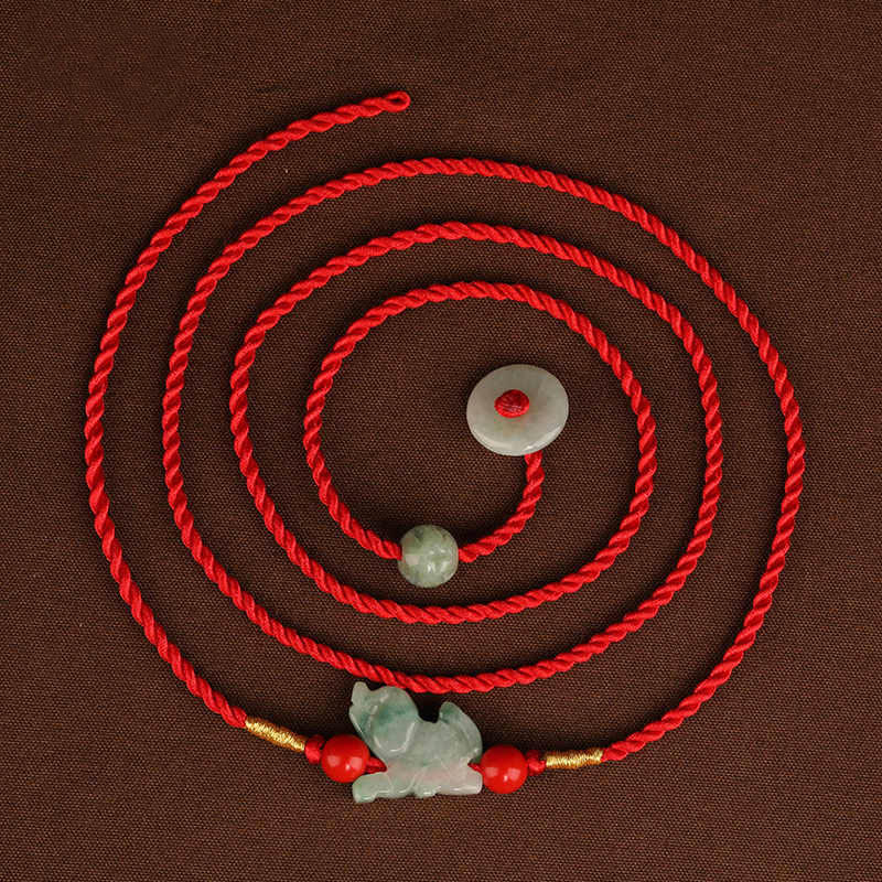 Buddha Stones Jade Peace Buckle Blessing Red String Belly Chain - image 10
