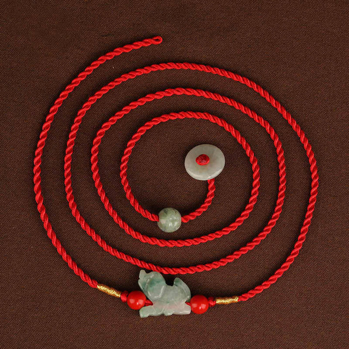 Buddha Stones Jade Peace Buckle Blessing Red String Belly Chain - image 10