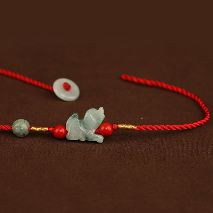 Buddha Stones Jade Peace Buckle Blessing Red String Belly Chain - image 16