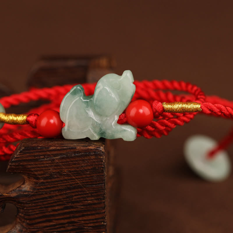 Buddha Stones Jade Peace Buckle Blessing Red String Belly Chain - image 15