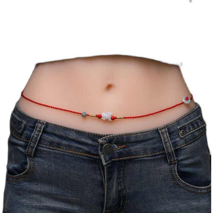 Buddha Stones Jade Peace Buckle Blessing Red String Belly Chain - image 20