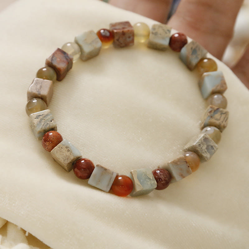 Buddha Stones Red Agate Shoushan Stone Calm Blessing Bracelet - image 11