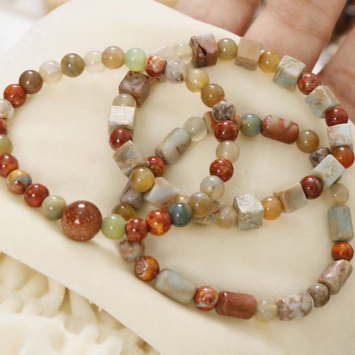 Buddha Stones Red Agate Shoushan Stone Calm Blessing Bracelet - image 14