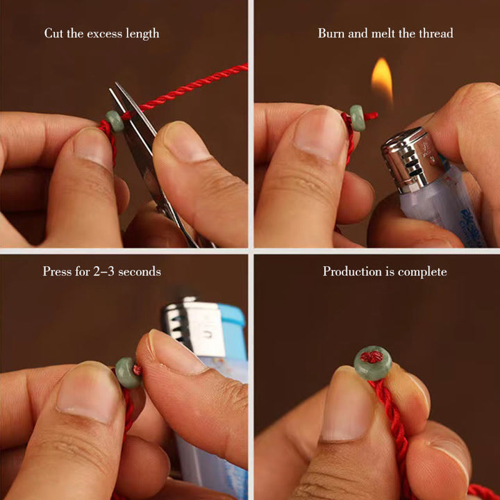 Buddha Stone 999 Solid Gold Red String Belly Chain - image 7