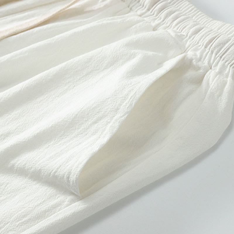 Buddha Stones Cross-Collars Cotton Tang Suit Hanfu Top Pants Clothing Men's Set - image 21