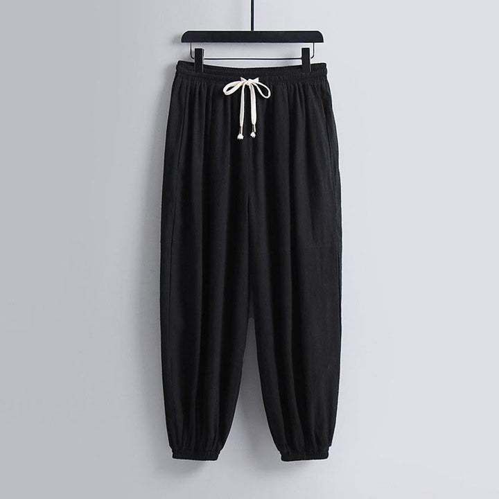 Buddha Stones Three-Quarter Sleeves Cropped Bloomers Cotton Top Pants Clothing Men's Set - image 7