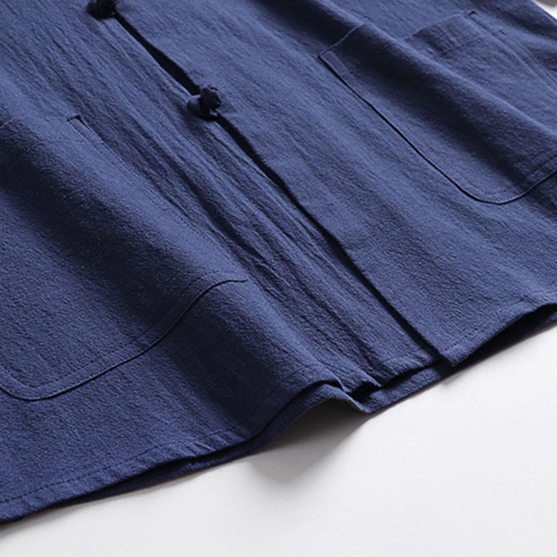 Buddha Stones Three-Quarter Sleeves Cropped Bloomers Cotton Top Pants Clothing Men's Set - image 15