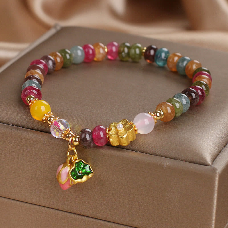 Buddha Stones Tourmaline Lotus Seedpod Wisdom Bracelet - image 1