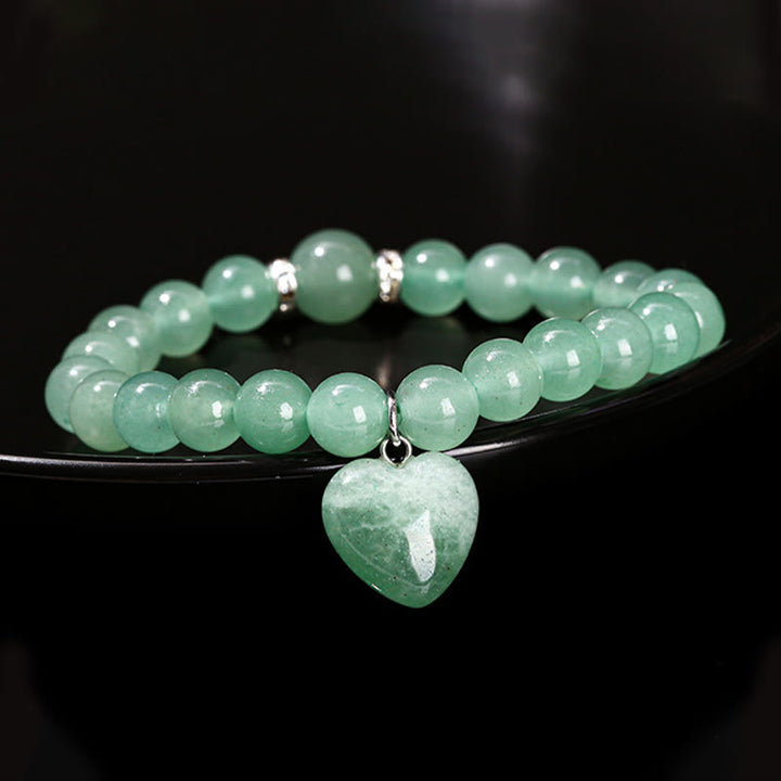 Buddha Stones Various Crystal Green Aventurine Love Heart Balance Bracelet - image 11