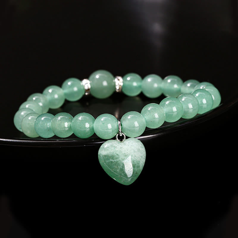 Buddha Stones Various Crystal Green Aventurine Love Heart Balance Bracelet - image 20