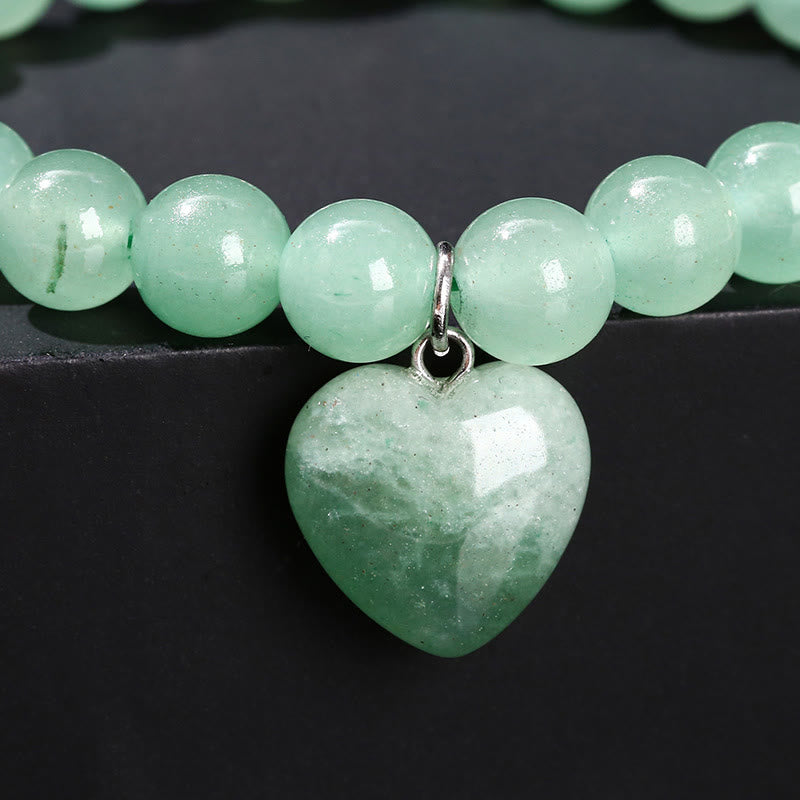 Buddha Stones Various Crystal Green Aventurine Love Heart Balance Bracelet - image 21