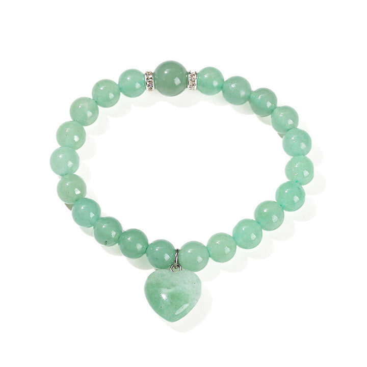 Buddha Stones Various Crystal Green Aventurine Love Heart Balance Bracelet - image 13