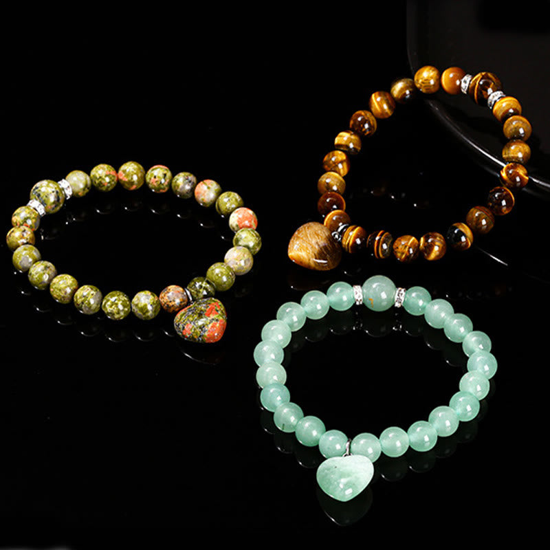 Buddha Stones Various Crystal Green Aventurine Love Heart Balance Bracelet - image 29