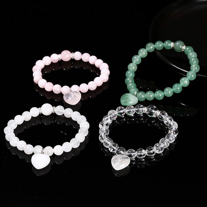 Buddha Stones Various Crystal Green Aventurine Love Heart Balance Bracelet - image 33