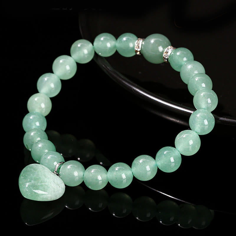 Buddha Stones Various Crystal Green Aventurine Love Heart Balance Bracelet - image 10