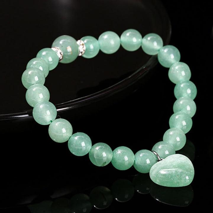 Buddha Stones Various Crystal Green Aventurine Love Heart Balance Bracelet - image 7