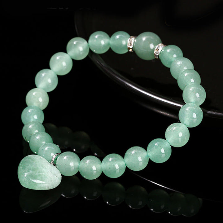 Buddha Stones Various Crystal Green Aventurine Love Heart Balance Bracelet - image 19