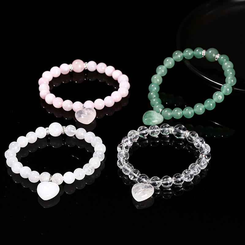 Buddha Stones Various Crystal Green Aventurine Love Heart Balance Bracelet - image 30