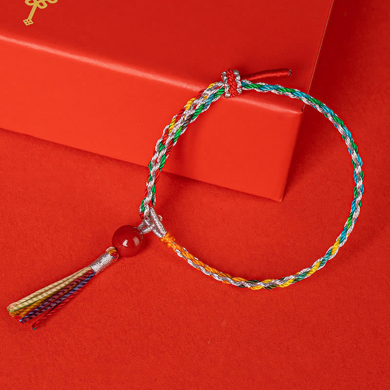 Buddha Stones Colorful String Cinnabar Concentration Bracelet - image 2