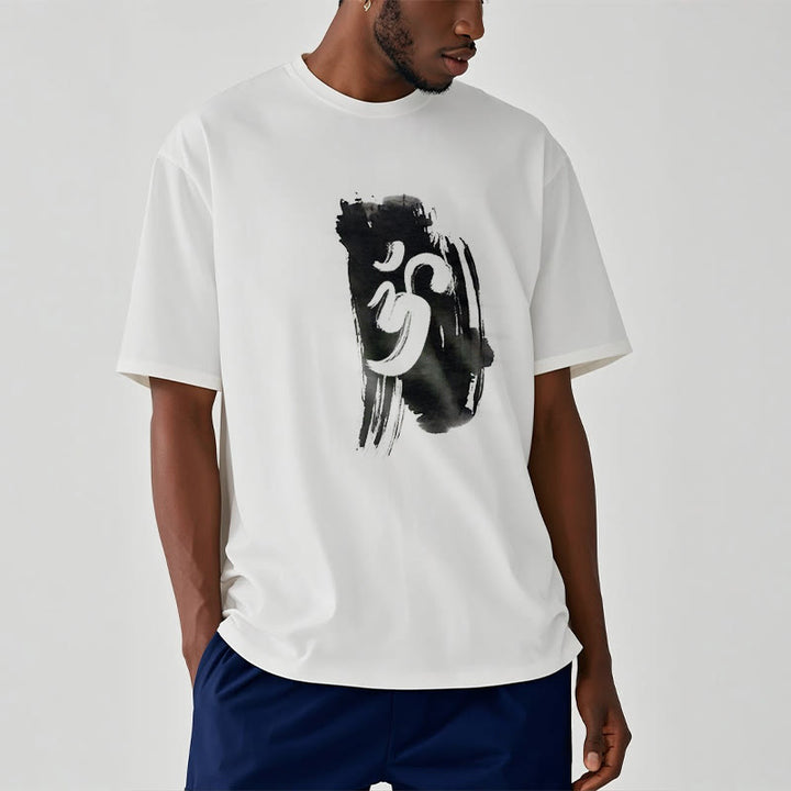 Buddha Stones OM Ink Background Cotton Tee T-shirt - image 7