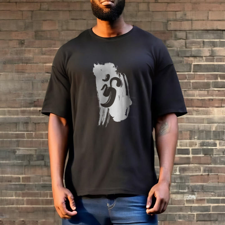 Buddha Stones OM Ink Background Cotton Tee T-shirt - image 3