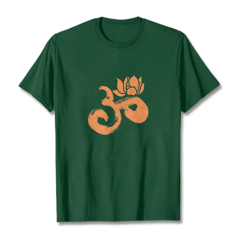 Buddha Stones OM Lotus Flower Cotton Tee T-shirt - ForestGreen - 2XL - image 10