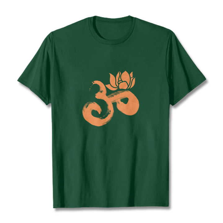 Buddha Stones OM Lotus Flower Cotton Tee T-shirt - ForestGreen - 2XL - image 10
