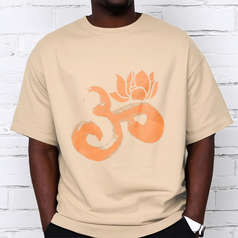 Buddha Stones OM Lotus Flower Cotton Tee T-shirt - image 1