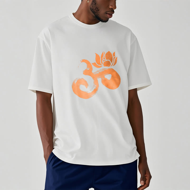 Buddha Stones OM Lotus Flower Cotton Tee T-shirt - image 5