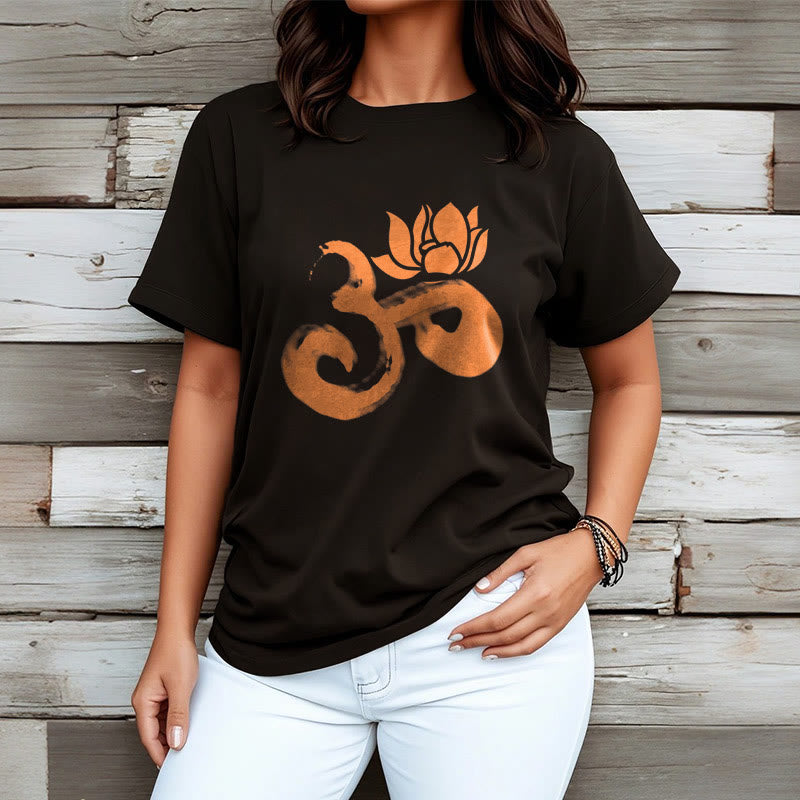 Buddha Stones OM Lotus Flower Cotton Tee T-shirt - image 7