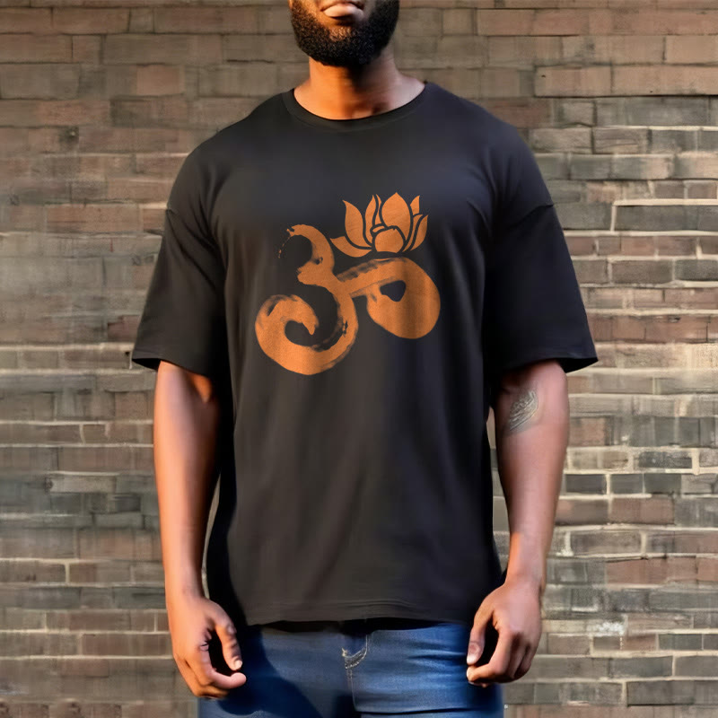 Buddha Stones OM Lotus Flower Cotton Tee T-shirt - image 9