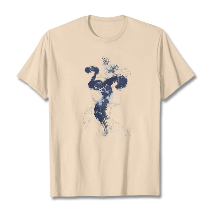 Buddha Stones OM Lotus Flower Background Cotton Tee T-shirt - Bisque - 2XL - image 10