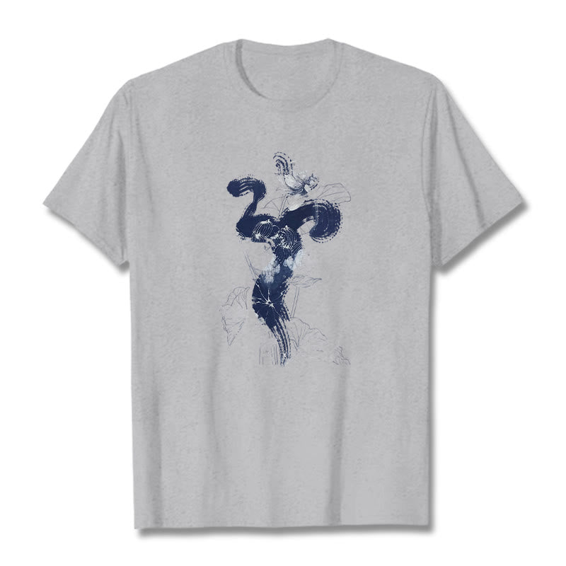 Buddha Stones OM Lotus Flower Background Cotton Tee T-shirt - LightGrey - 2XL - image 19