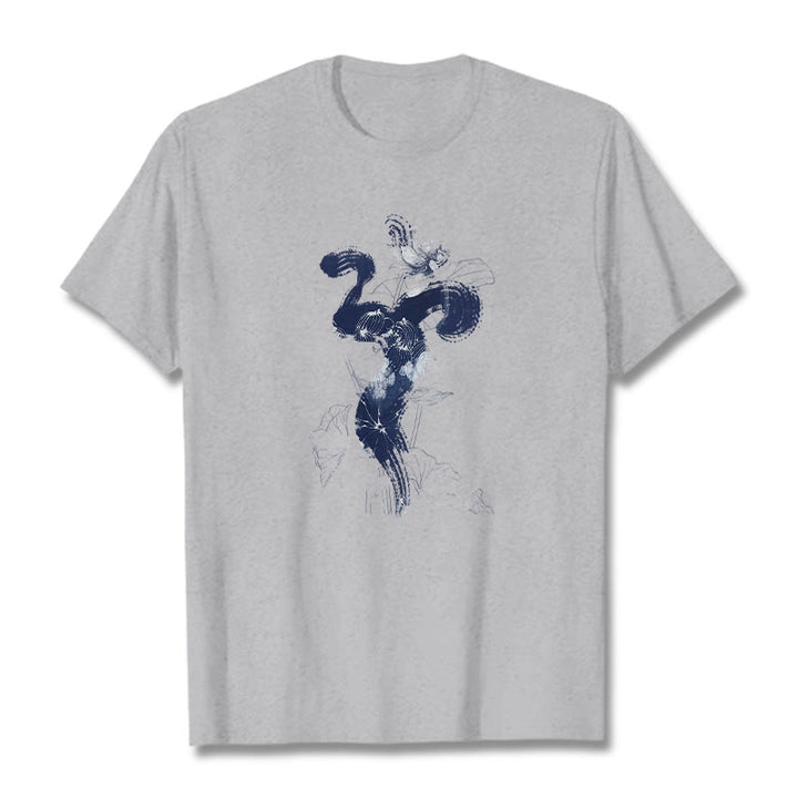 Buddha Stones OM Lotus Flower Background Cotton Tee T-shirt - LightGrey - 2XL - image 19